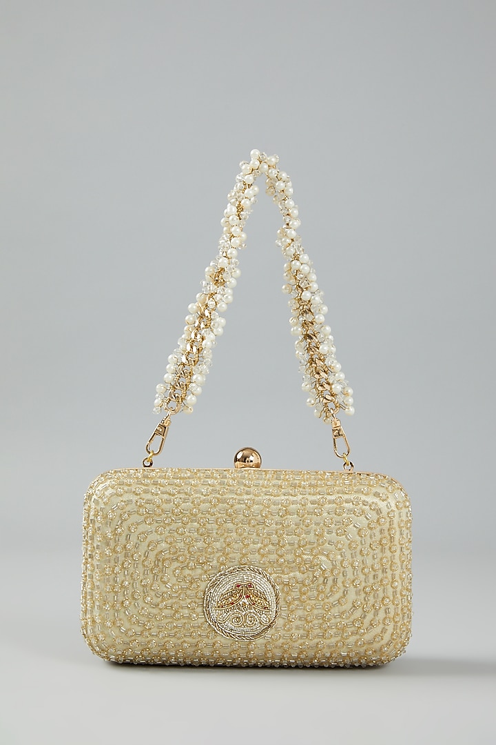 Gold Silver Embellished Clutch Bag by Doux Amour at Pernia's Pop Up Shop