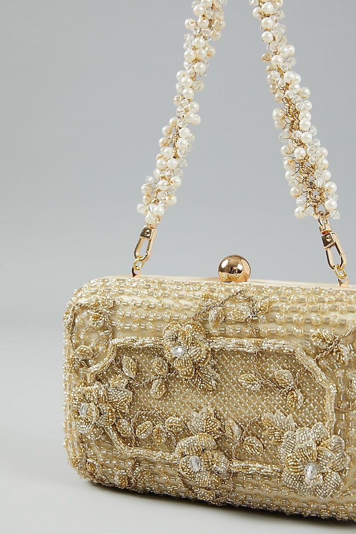 Forever New embellished clutch bag in gold