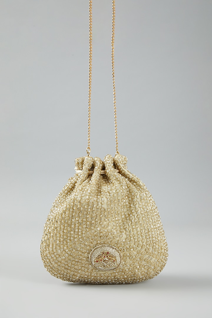 Gold Silver Embellished Potli by Doux Amour at Pernia's Pop Up Shop