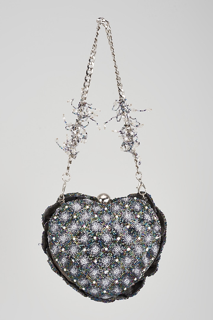 Galaxy Recycled Poly Satin Hand Embroidered Handmade Clutch by Doux Amour at Pernia's Pop Up Shop