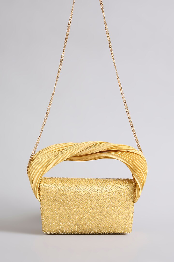 Gold-Silver Hand Embroidered Clutch by Doux Amour at Pernia's Pop Up Shop