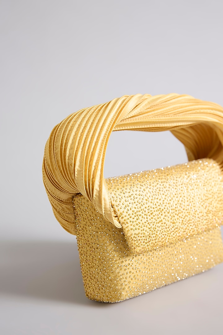 Gold-Silver Hand Embroidered Clutch by Doux Amour at Pernia's Pop Up Shop
