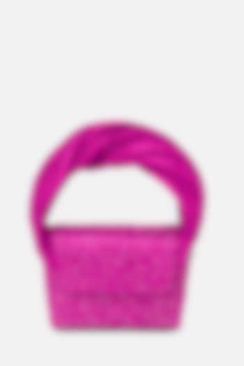 Hot Pink Japanese Bugle Beaded Handcrafted Mini Bag by Doux Amour at Pernia's Pop Up Shop