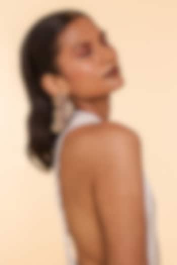 Pink Glass Beaded & Semi-Precious Stone Dangler Earrings by Deepa Gurnani at Pernia's Pop Up Shop