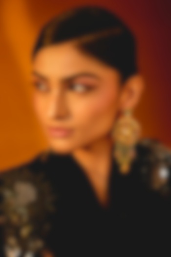 Gold Glass Beaded Dangler Earrings by Deepa Gurnani at Pernia's Pop Up Shop