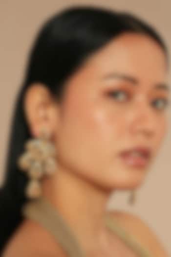 Gold Glass Beaded Dangler Earrings by Deepa Gurnani at Pernia's Pop Up Shop