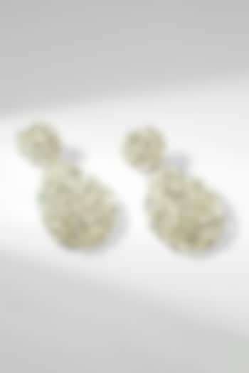 White Glass Beaded Dangler Earrings by Deepa Gurnani at Pernia's Pop Up Shop