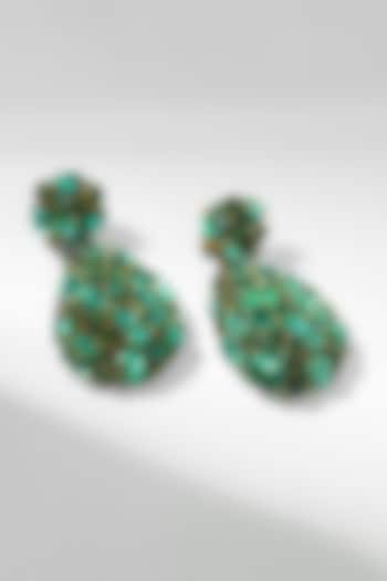 Green Glass Beaded Dangler Earrings by Deepa Gurnani at Pernia's Pop Up Shop