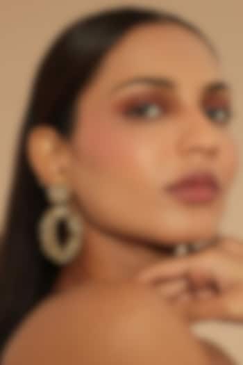 Gold Glass Beaded Dangler Earrings by Deepa Gurnani at Pernia's Pop Up Shop