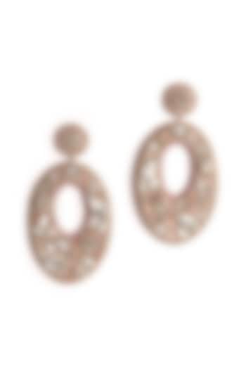 Pink Hand Embroidered Dangler Earrings by Deepa Gurnani at Pernia's Pop Up Shop