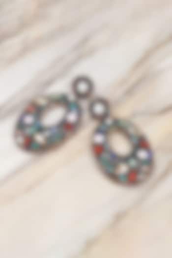 Multi-Colored Hand Embroidered Dangler Earrings by Deepa Gurnani at Pernia's Pop Up Shop