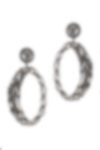 Black Glass Beaded & Glass Stone Dangler Earrings by Deepa Gurnani at Pernia's Pop Up Shop