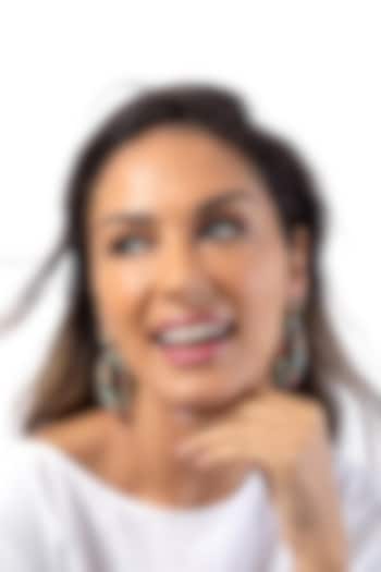 Multi-Colored Glass Beaded & Glass Stone Dangler Earrings by Deepa Gurnani at Pernia's Pop Up Shop