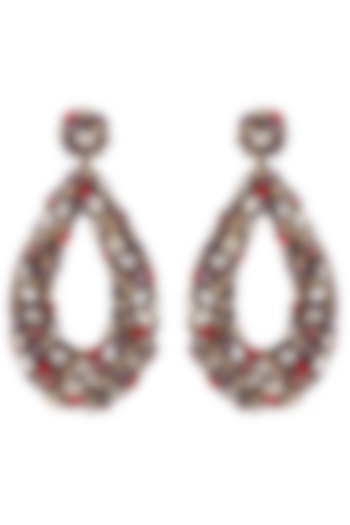 Multi-Colored Glass Stone & Beaded Dangler Earrings by Deepa Gurnani at Pernia's Pop Up Shop