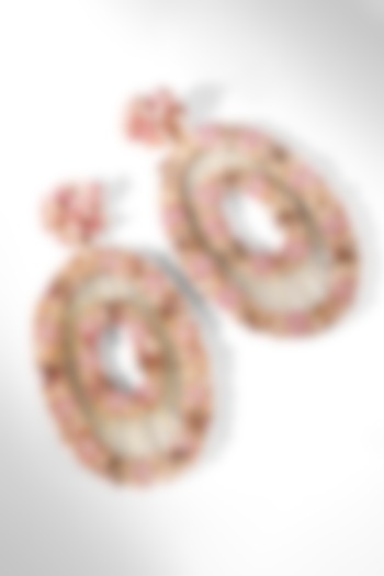 Pink Glass Beaded Dangler Earrings by Deepa Gurnani at Pernia's Pop Up Shop