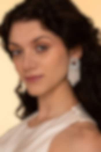 Ivory Glass Stone & Pearl Dangler Earrings by Deepa Gurnani at Pernia's Pop Up Shop