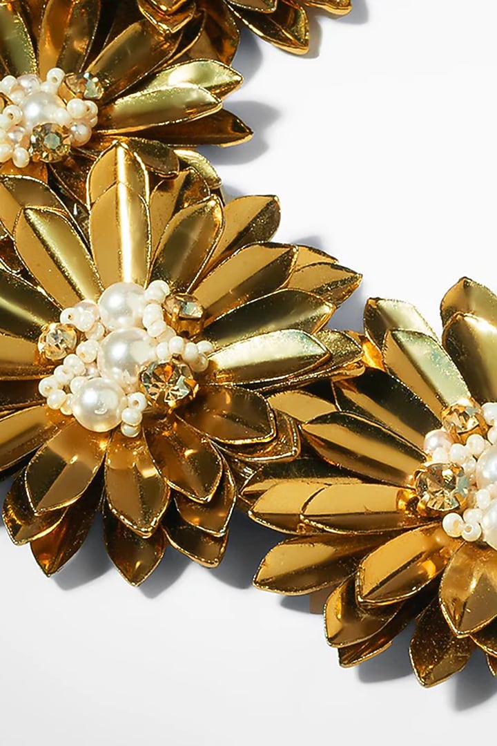 Gold Glass Beaded Necklace by Deepa Gurnani at Pernia's Pop Up Shop