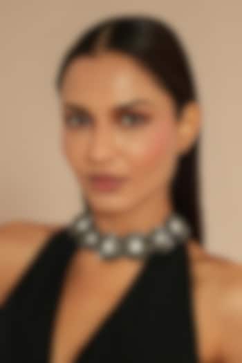 Gunmetal Glass Beaded Necklace by Deepa Gurnani at Pernia's Pop Up Shop