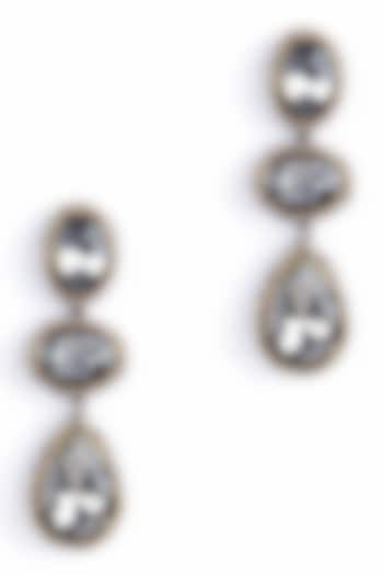 Gunmetal Glass Crystal Dangler Earrings by Deepa Gurnani at Pernia's Pop Up Shop