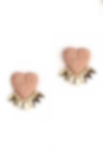 Pink Glass Stone & Sequins Stud Earrings by Deepa Gurnani at Pernia's Pop Up Shop