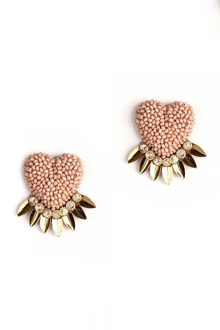 Pink Glass Stone & Sequins Stud Earrings by Deepa Gurnani at Pernia's Pop Up Shop