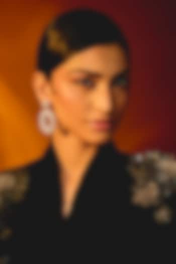 Silver Glass Beaded Dangler Earrings by Deepa Gurnani at Pernia's Pop Up Shop