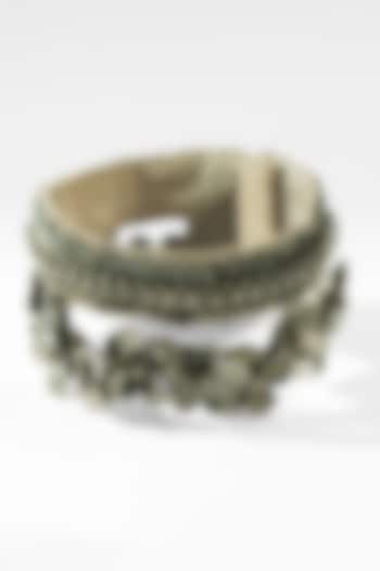 Gunmetal Glass Beaded Bracelet by Deepa Gurnani at Pernia's Pop Up Shop