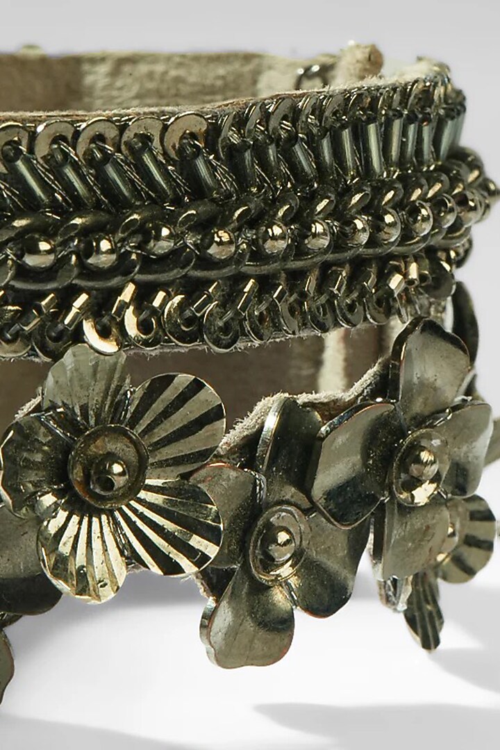 Gunmetal Glass Beaded Bracelet by Deepa Gurnani at Pernia's Pop Up Shop