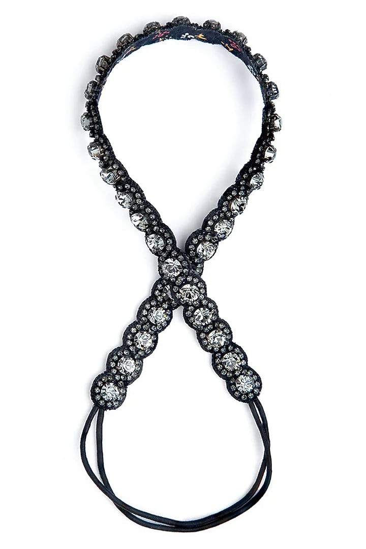 Gunmetal Glass Crystal Hair Accessory by Deepa Gurnani at Pernia's Pop Up Shop