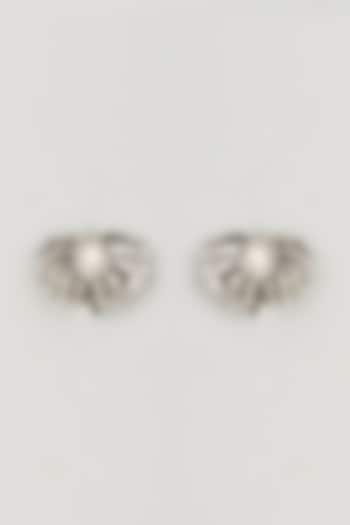 Silver Finish Stud Earrings by Deepa Gurnani at Pernia's Pop Up Shop