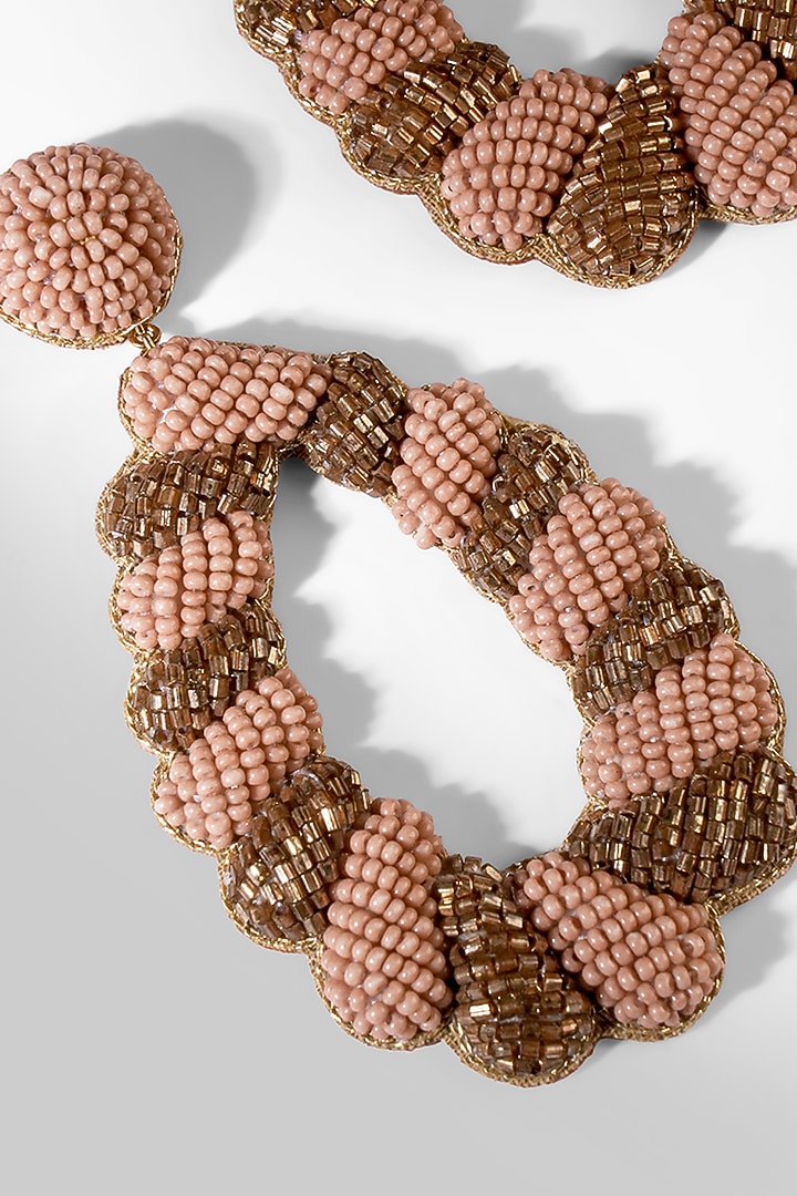 Pink Glass Beaded Dangler Earrings by Deepa Gurnani at Pernia's Pop Up Shop