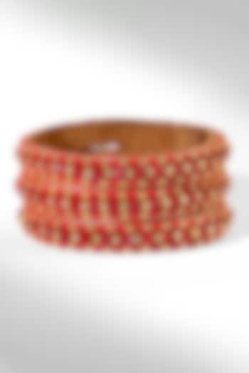 Red Glass Beaded Bracelet by Deepa Gurnani at Pernia's Pop Up Shop