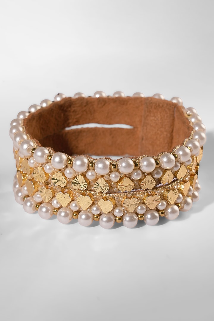 Gold Resin Pearl Bracelet by Deepa Gurnani at Pernia's Pop Up Shop
