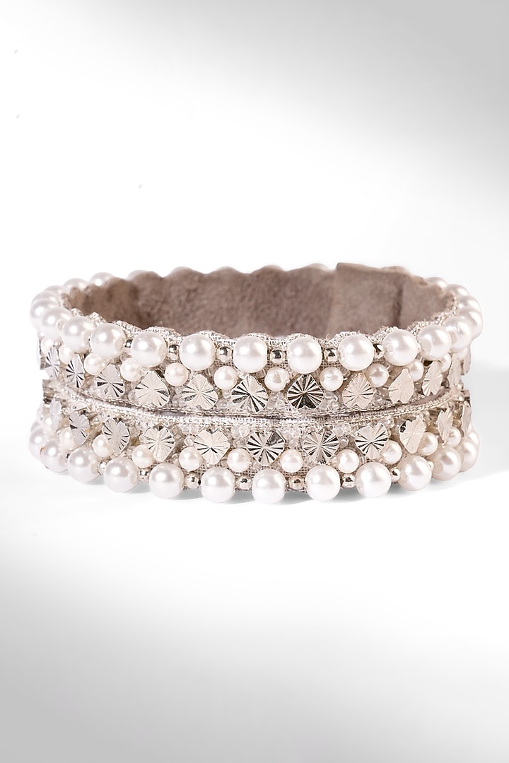 Silver Resin Pearl Bracelet by Deepa Gurnani at Pernia's Pop Up Shop
