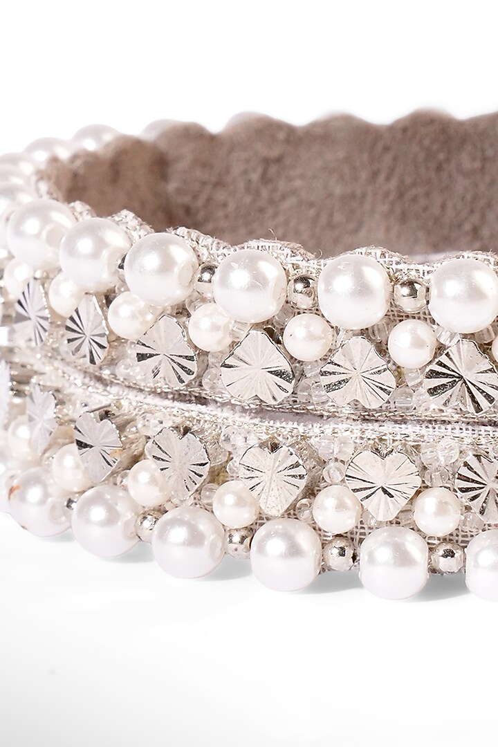 Silver Resin Pearl Bracelet by Deepa Gurnani at Pernia's Pop Up Shop