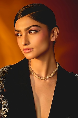 Champagne Glass Beaded Necklace by Deepa Gurnani