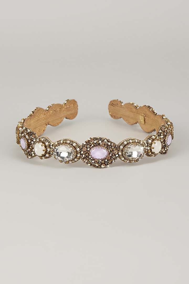 Lavender Glass Beaded & Glass Crystal Hair Accessory by Deepa Gurnani at Pernia's Pop Up Shop