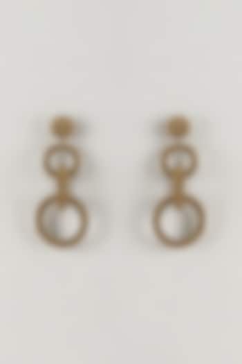 Gold Finish Gold Stone Dangler Earrings by Deepa Gurnani at Pernia's Pop Up Shop
