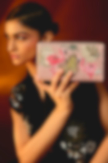 Pink Cotton Woven Glass Beaded Bag by Deepa Gurnani at Pernia's Pop Up Shop