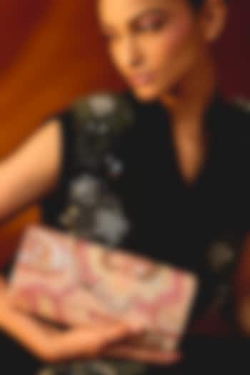 Pink Cotton Glass Beaded Bag by Deepa Gurnani at Pernia's Pop Up Shop