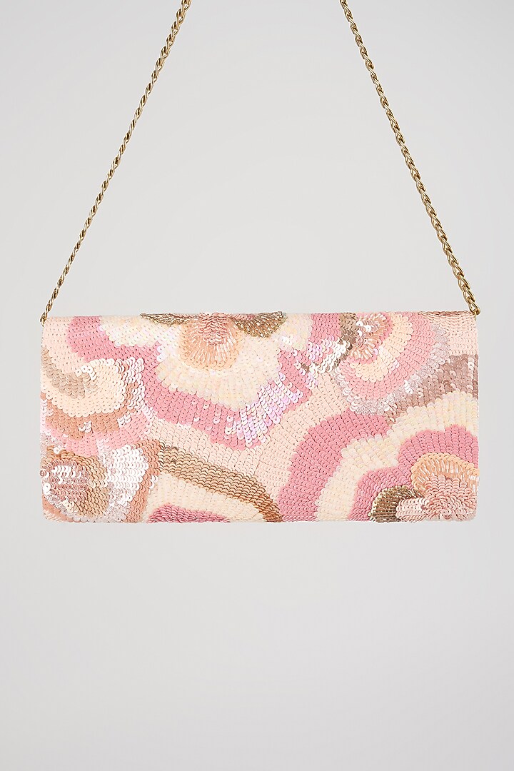 Pink Cotton Glass Beaded Bag by Deepa Gurnani at Pernia's Pop Up Shop