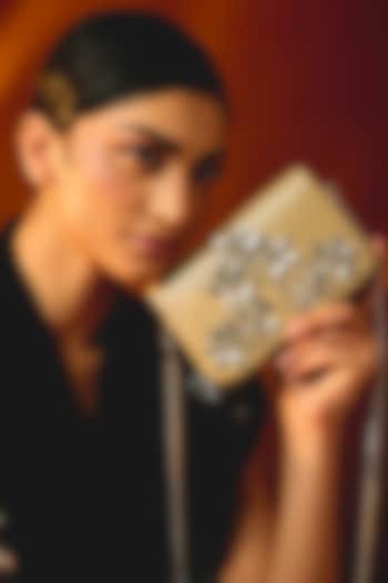 Silver Cotton Glass Beaded Bag by Deepa Gurnani at Pernia's Pop Up Shop