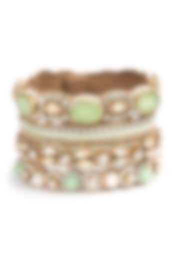 Bronze Glass Beaded & Glass Stone Bracelet by Deepa Gurnani at Pernia's Pop Up Shop