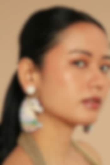 Multi-Colored Glass Beaded & Metallic Thread Earrings by Deepa Gurnani at Pernia's Pop Up Shop