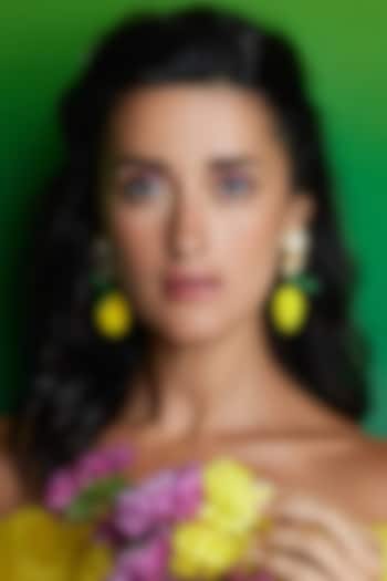 Multi-Colored Glass Beaded & Pearl Earrings by Deepa Gurnani at Pernia's Pop Up Shop