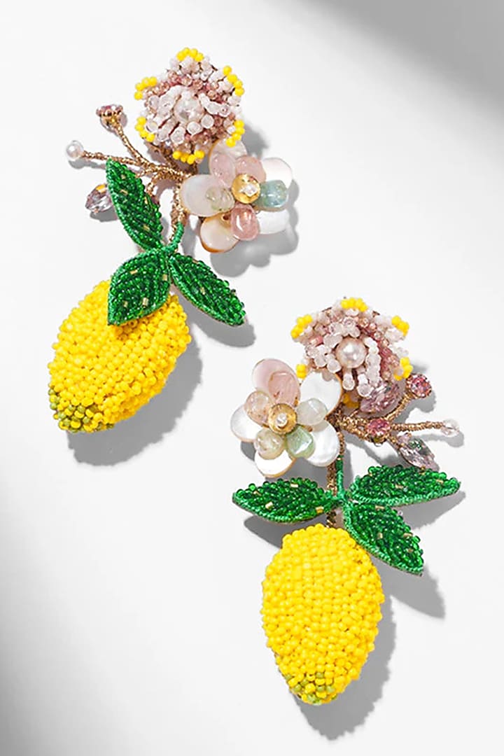 Multi-Colored Glass Beaded & Pearl Earrings by Deepa Gurnani at Pernia's Pop Up Shop