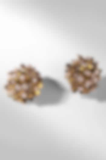 Gold Glass Stone Stud Earrings by Deepa Gurnani at Pernia's Pop Up Shop