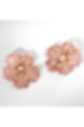 Dusty Pink Glass Beaded Stud Earrings by Deepa Gurnani at Pernia's Pop Up Shop