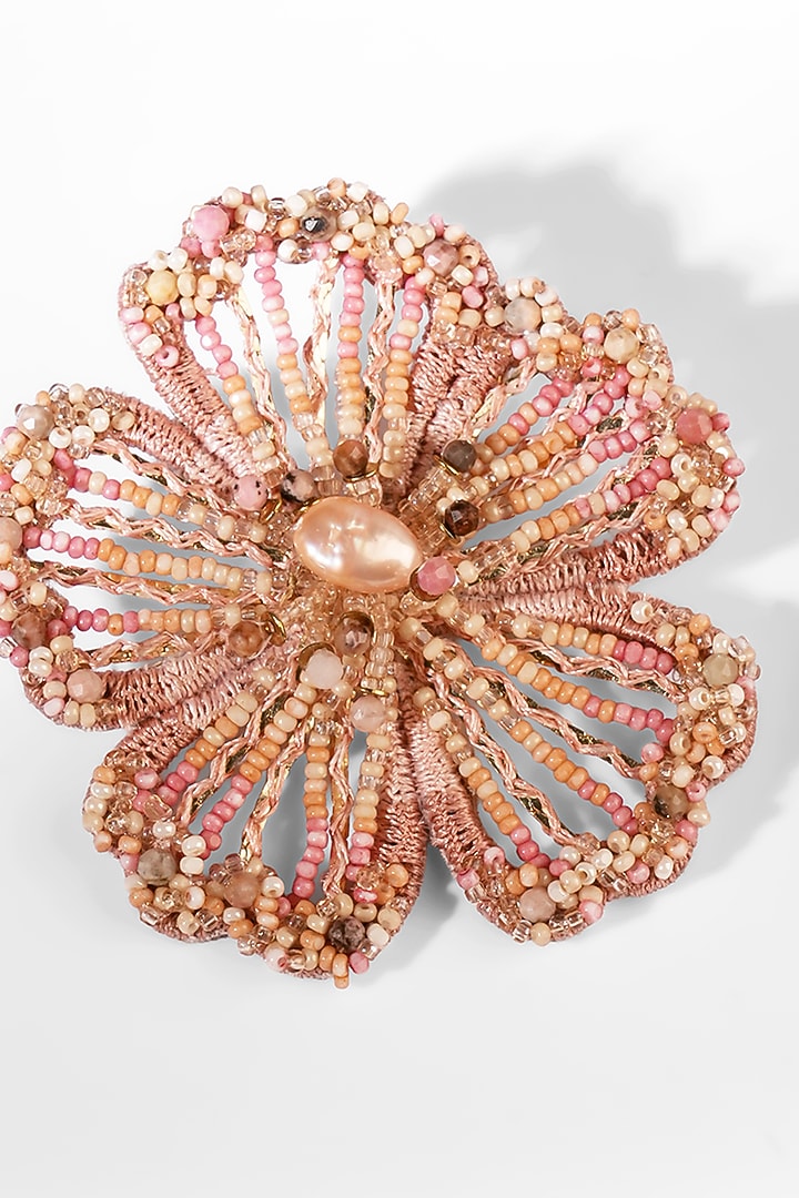 Dusty Pink Glass Beaded Stud Earrings by Deepa Gurnani at Pernia's Pop Up Shop