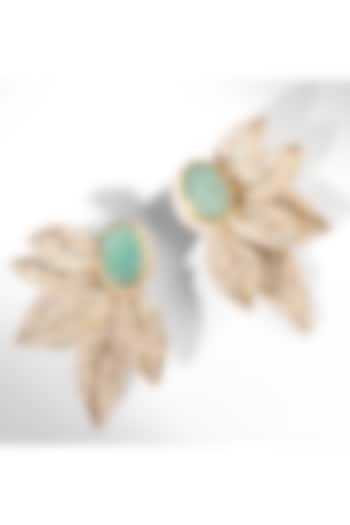 Mint Glass Beaded Stud Earrings by Deepa Gurnani at Pernia's Pop Up Shop